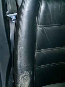 Black Leather Seat Before Repair